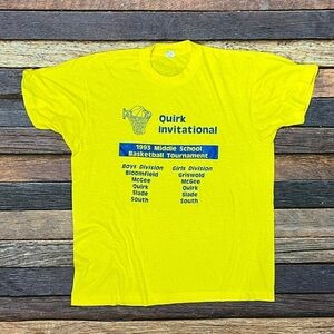 Vintage Quirk Invitional Basketball Tournament 1993 Screen Stars Tshirt